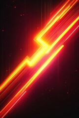 Poster - abstract glowing red and yellow lines with a futuristic design