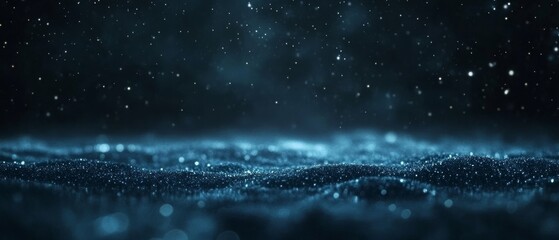 Wall Mural - A shimmering expanse of water glistens under a starry night sky, evoking a sense of wonder and infinite possibilities.