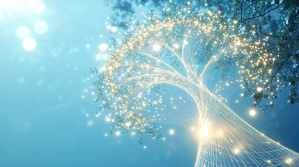 Leinwandbilder - Graceful arcs of grid strands connected to glowing spheres