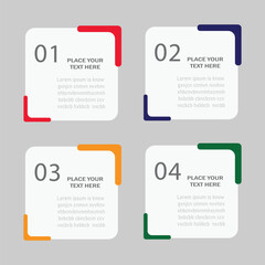 Wall Mural - Productive habits infographic chart design element set. Abstract vector symbols for Info chart with blank copy spaces. Instructional graphics kit. Variable Concept. fonts used