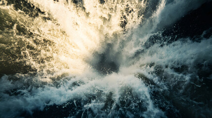 Wall Mural - A dynamic image of water gushing through hydroelectric dam gates during peak operation.