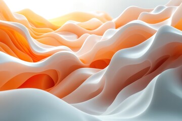Poster - Undulating waves portray a gradient of soft colors, interacting with light and shadow to create a calming abstract environment for creative projects