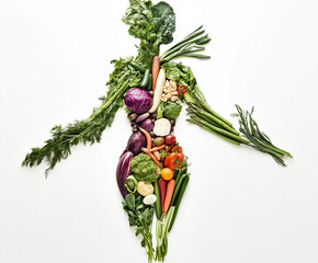 Poster - Fruits and vegetables forming a human body