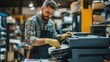 © Дар'я Солтис - man worker repairing printer in business office