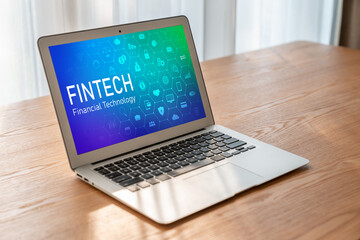 Poster - fintech financial technology software for modish business to analyze marketing strategy