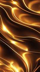 Poster - Abstract golden flowing lines with soft curves and glowing accents, symbolizing smooth motion, fluidity, and warmth, representing elegance and energy in digital or artistic form.