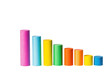 © PNG future - Wooden counting blocks in varying heights arranged in a colorful gradient on a white background for educational purposes