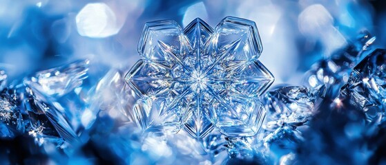 Poster - Beautiful snowflake. AI.