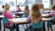© Hanhan09 - Students in classroom, winter view, learning.