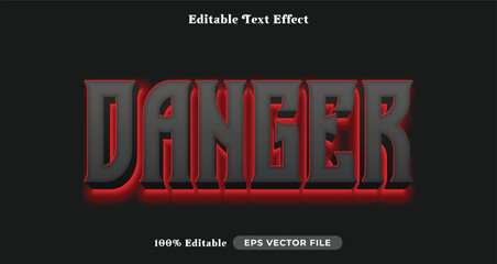 Poster - danger editable text effect, text style