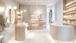 © Sampao - Bright and modern beauty salon with neutral decor, soft lighting, and premium beauty treatment stations