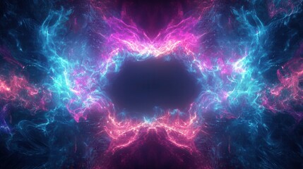 Poster - Abstract Vibrant Energy Flowing Through Space with Luminous Swirls and Colorful Light Effects