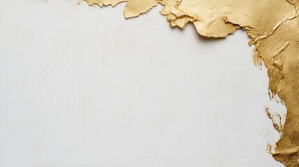 Poster - Elegant Gold Leaf Texture on White Background for Modern Interior Design and Creative Projects