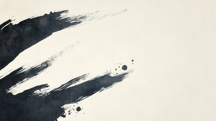 Poster - Abstract Black Brush Strokes on Light Background Creating Dynamic Artistic Texture and Feel for Creative Projects