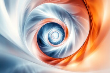Fototapete - Swirling blue patterns create a mesmerizing vortex effect in a serene abstract design with soft gradients and smooth lines