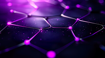 Wall Mural - Neon-Pulsed Quantum Grid Nodes with 3D Abstract Geometry and Digital Particle Effects in Minimalistic Design
