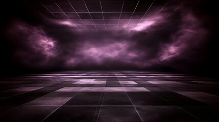 Poster - Abstract Purple Background, Smoky Grid