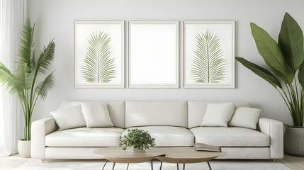 Wall Mural - Minimalist Living Room 3D Illustration