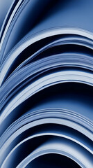 Poster - Abstract Blue Paper Curves Illustration