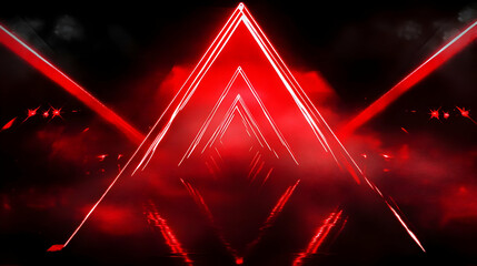 Wall Mural - Red Abstract Pyramid Tunnel Background