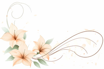 Sticker - Peach Lily Flower Illustration