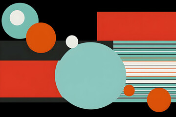 Wall Mural - Abstract Geometric Illustration Teal Orange