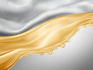 Poster - Golden Liquid Flow Abstract 3D Illustration