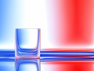 Wall Mural - Red Blue Glass Cube 3D Abstract Background