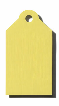 Yellow Wooden Tag 3D Illustration