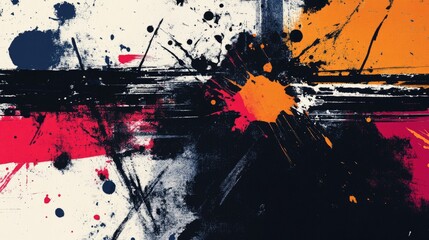 Poster - A contemporary text effect design featuring grunge ink splatters and bold typography, creating an edgy, modern style with an artistic twist.