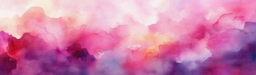 Poster - Watercolor Background with Pink and Purple Blotches and Textured Paper