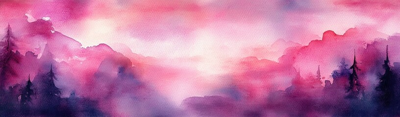Aufkleber - Watercolor Background with Pink and Purple Blotches and Textured Vintage Paper