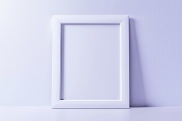 Poster - A blank white picture frame against a soft purple background, perfect for showcasing art or photographs in a minimalist setting.