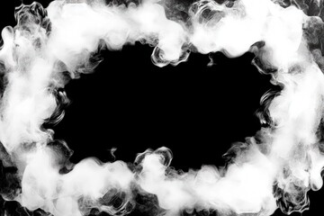 Poster - A swirling cloud of smoke frames a dark center, creating an ethereal and mysterious atmosphere for artistic or dramatic use.