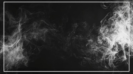 Poster - A smoky black background with swirling white patterns, creating an abstract and atmospheric effect.