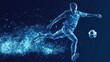 © Cucoo - Abstract digital illustration of a soccer player kicking a ball.
