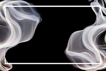 Poster - A swirling smoke pattern framed by a white rectangle against a black background, creating a mysterious and ethereal atmosphere.