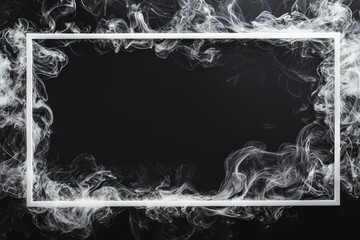 Poster - A dark background framed by swirling smoke creates a mysterious atmosphere, perfect for artistic or creative projects.
