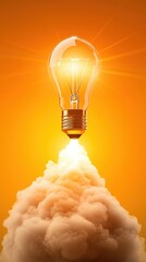 Poster - Illuminating Concepts Lighting the Path to Innovation and Breakthrough Solutions  A glowing light bulb representing the spark of creativity illuminating the way forward with ideas ingenuity