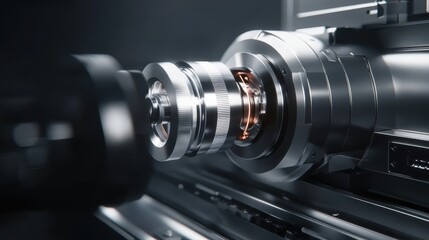 Poster - An Industrial Machine Component Exhibiting Precision Engineering Construction Assembly