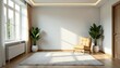 © DITSARAPHAN - Empty bedroom with stylish decor and large windows, decor, natural light