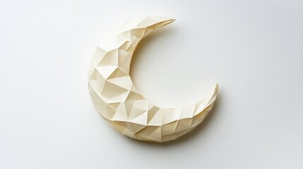 Canvas Print - The white paper moon sculpture looks beautiful on white background