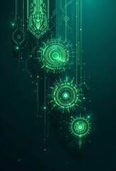 Poster - Futuristic glowing circuits and circular design elements are featured