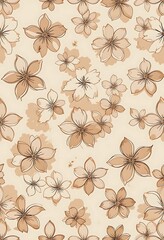Aufkleber - A pattern of flowers with multiple sizes and shades of color