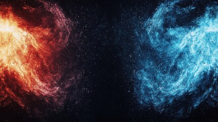 Poster - Dramatic and powerful cosmic explosion of energy and vibrant colorful light in the deep space nebula  Spectacular interstellar phenomenon in the mysterious universe
