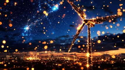 Poster - Breathtaking nighttime cityscape with a spectacular fireworks display lighting up the dramatic sky over the glittering illuminated urban skyline  Colorful explosions of light create a captivating