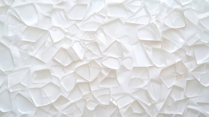 Poster - A close-up view of irregularly shaped, translucent white pieces resembling ice or glass, creating a textured surface.
