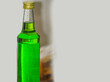 © aulia sailan ilma - a bottle of melon-flavored green syrup in a glass bottle. an object with copy space for text