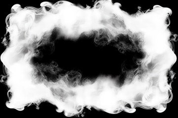 Poster - A smoky frame with swirling white clouds against a dark background, creating an atmospheric and mysterious effect.