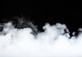 Poster - A wispy cloud of white smoke billows against a dark background, creating a mysterious and ethereal atmosphere.